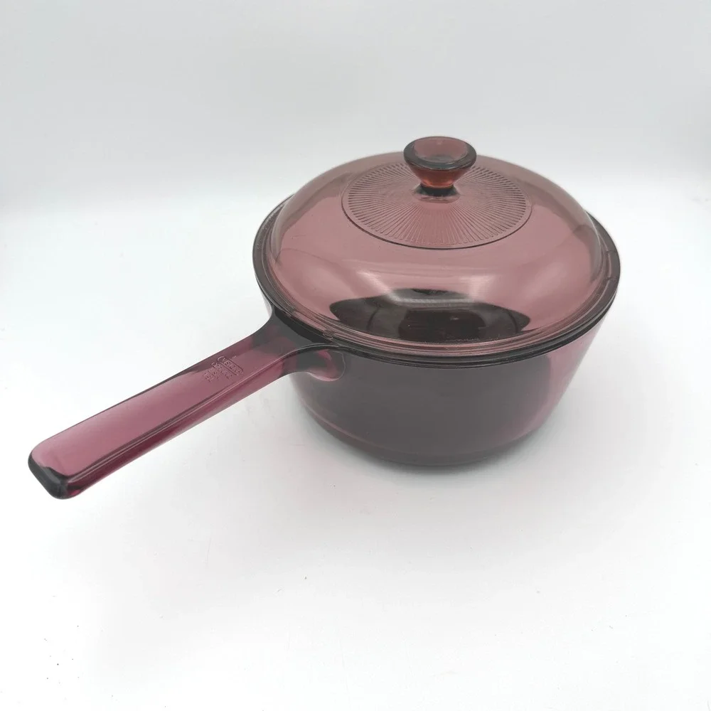Corning‎ Visions Saucepan 1.5L Cranberry Glass V-1.5-B Pot with Lid